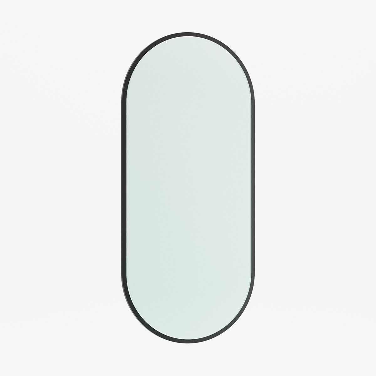 Moderne vægspejl med sort ramme fra LAYERS-serien.