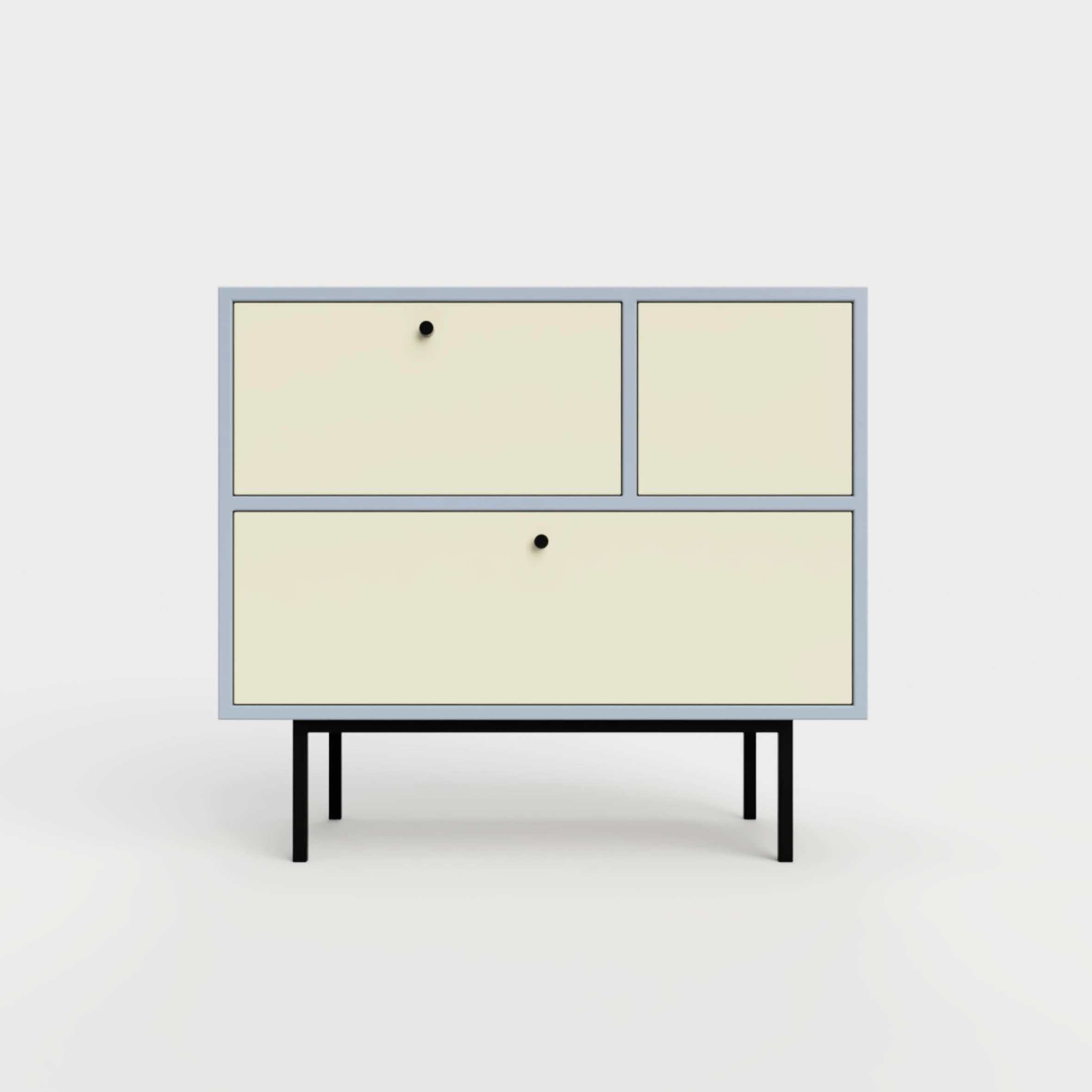 Skænk med asymmetrisk opbevaring i moderne minimalistisk design